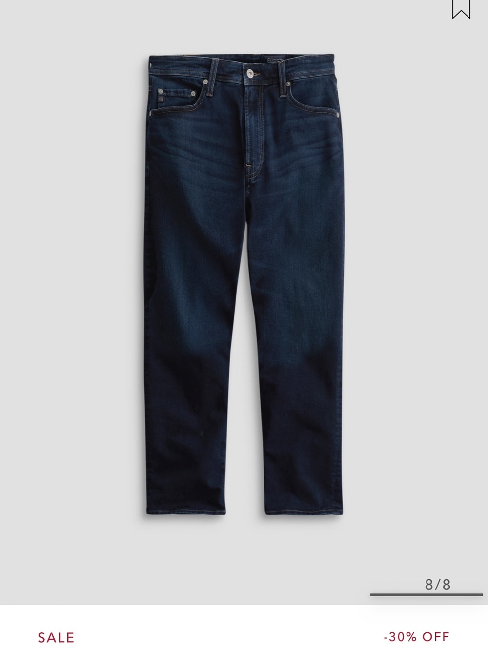 AG Adriano Goldschmied Men’s Straight Jeans in Dark Indigo